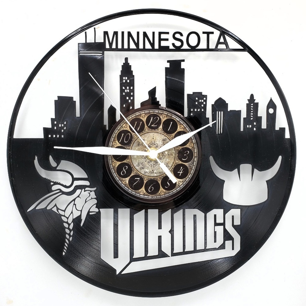 MINNESOTA VIKINGS vinyl record clock